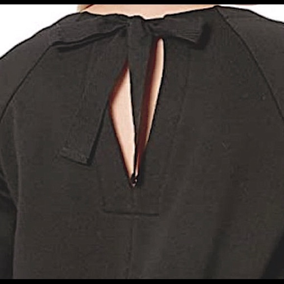 KENSIE Black Sweatshirt w/Open Back KeyHole Detail, BowTie, Ruffle Sleeve NWT Sm - Picture 5 of 8